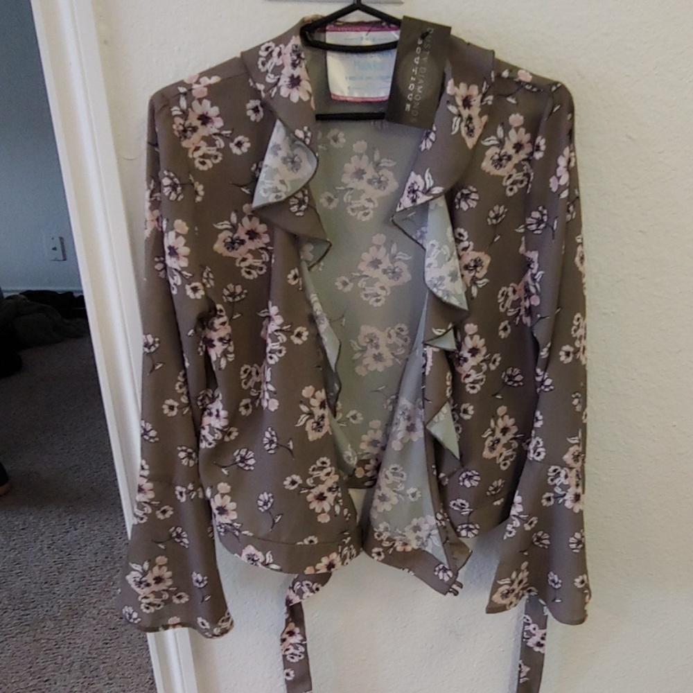 California Moonrise frill wrap blouse
